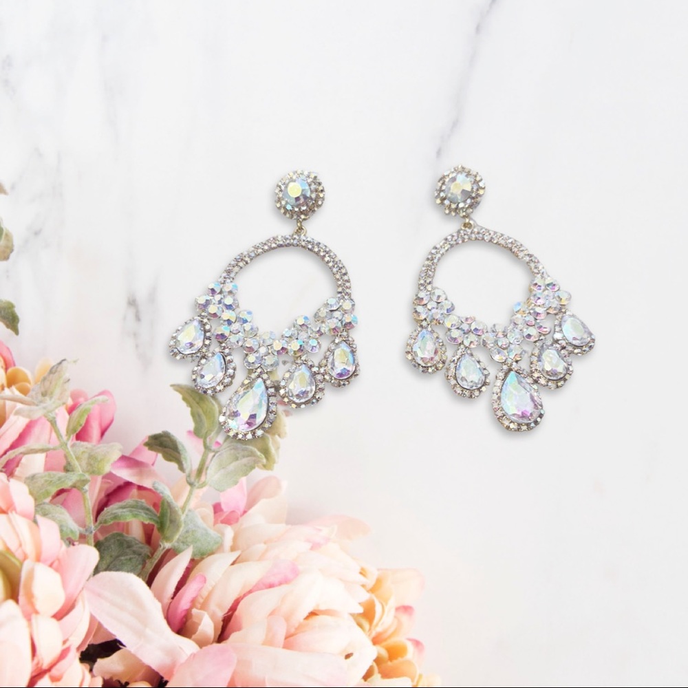 Sparkly dangling chandelier earrings